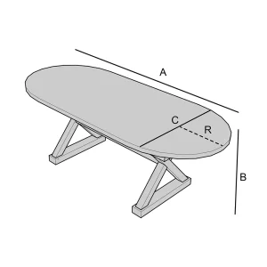 copertura impermeabile su misura per tavolo ovale