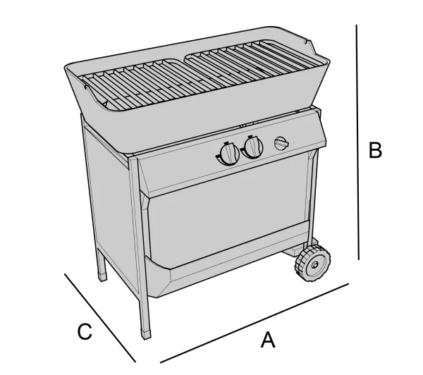 Copertura per barbecue rettangolare