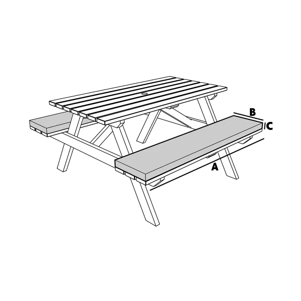 Cuscino da esterno per tavoli da picnic