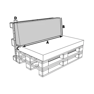 Cuscino da esterno per pallet – Schienale