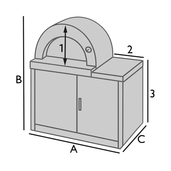 Copertura per forno con carrello