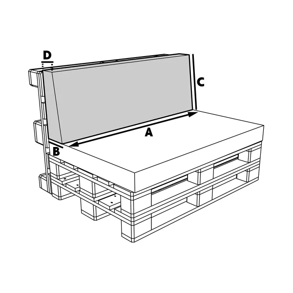 Cuscino da esterno per pallet – Schienale