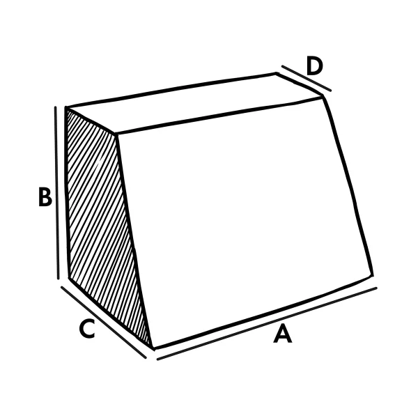 Cuscino da esterno su misura per schienale – Forma trapezoidale