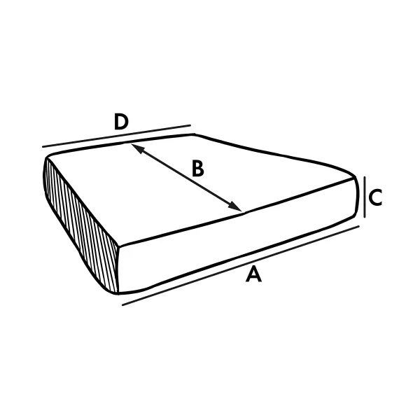 Fodera su misura per cuscino da seduta da esterno – Forma trapezoidale