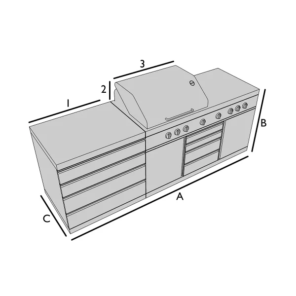 Copertura per cucina da esterno con barbecue
