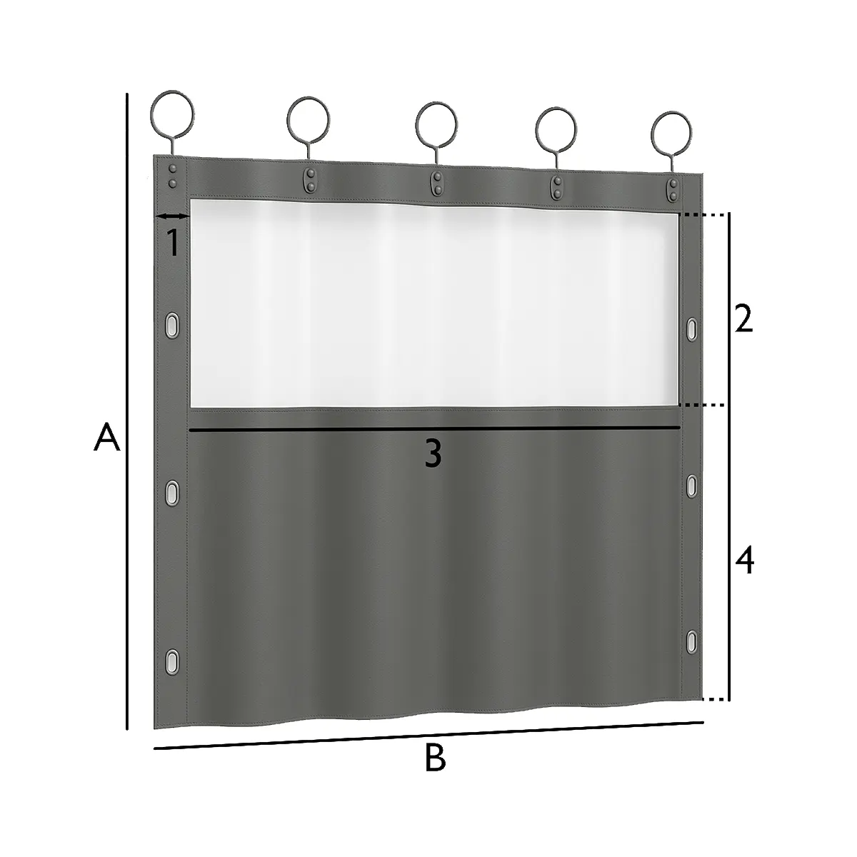 Tenda in PVC con Anelli e Finestra