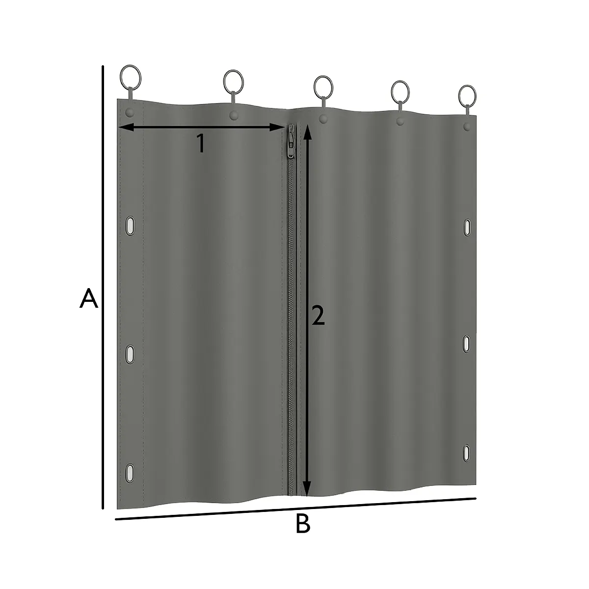Tenda in PVC con Anelli e Zip di passaggio