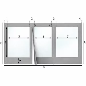 Telo per terrazza e patio - 2 finestre e 1 portafinestra