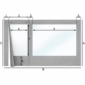 Tenda da terrazza con 1 portafinestra e 1 finestra
