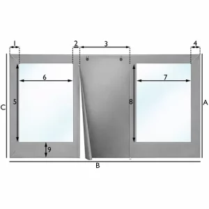 Telo per terrazza e patio - 2 finestre e 1 porta