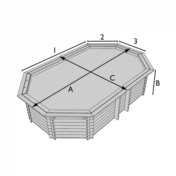 Copertura per piscina fuori terra ottagonale